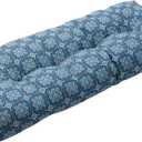 Magpie Fabrics Patio Bench Cushion 42"x18", Indoor/Outdoor Non-Slip Water Resistant Long Seat Pads, Tufted Loveseat Cushion for Swing, Settee, Window, Garden, Wicker, Front Porch (Morgan Medal Blue)