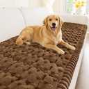 Smiry Couch Covers for Dogs Washable, Non Slip Fuzzy Pet Couch Covers for Sofa, Soft Thick Sofa Slipcovers Furniture Protector Pet Friendly (Chocolate, 27.6" x 88")
