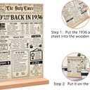 Trgowaul 90th Birthday Decorations Women Men, Vintage Back in 1936 Birthday Poster Acrylic Table Sign with Stand, 90th Anniversary Decor Gifts for Men, Vintage 90 Year Old Party Supplies Decorations