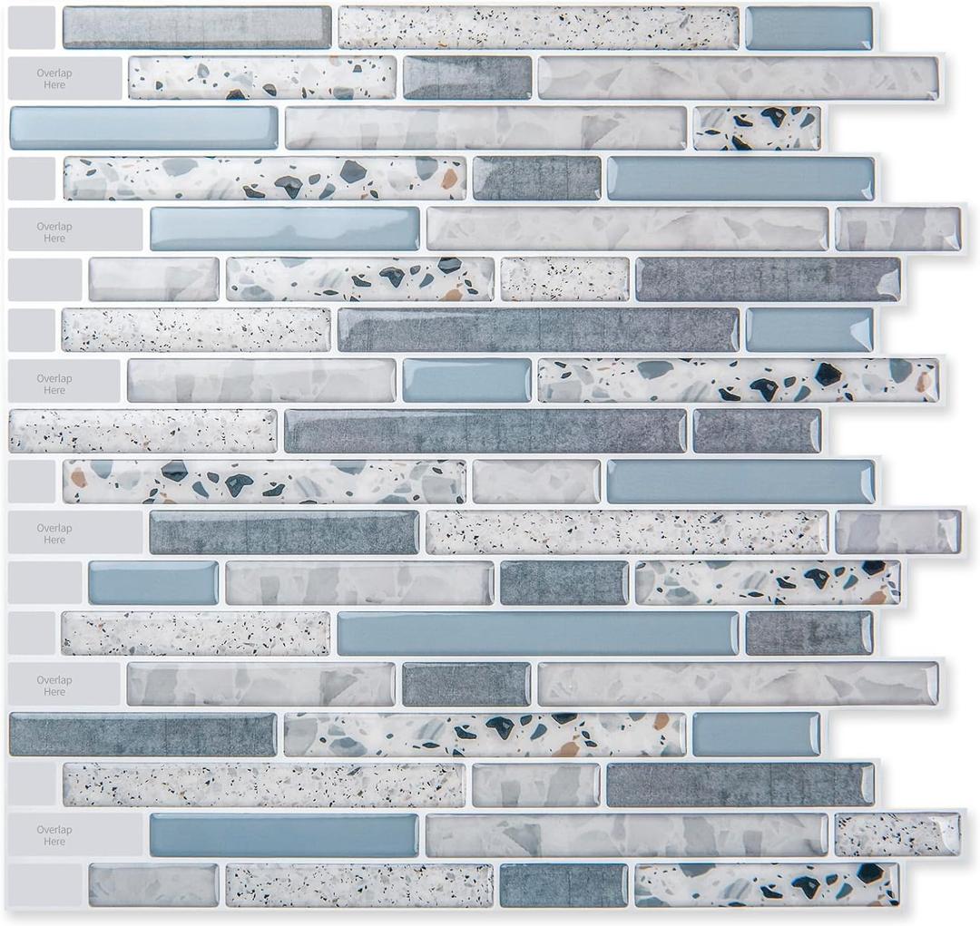 Art3d Peel and Stick Kitchen Backsplash Self-Adhesive Wall Tile Stone, 10 Sheets (A85)
