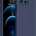Miracase Compatible with iPhone 12 Pro Max Case, [Soft Anti-Scratch Microfiber Lining], Liquid Silicone Case Gel Rubber Shockproof Drop Protection Phone Case for 12 Pro Max, Navy Blue