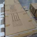 SMARTSTANDARD 64in x 84in Bifold Barn Door, Frosted Glass Barn Door with Hardware Kit Included, Pre-Drilled Holes Easy Assembly -Solid Barn Doors Slab Covered with Water-Proof PVC Surface, White