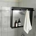Hanging Shower Caddy for Glass | Over-The-Glass Shower Shelf, No-Drill, No-Rust | 20"x16" Matte Black 304 Stainless Steel | Bathroom Organizer for Shower Panels/Doors | Space-Saving & Sturdy (Black)
