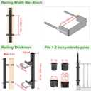 Dolibest Heavy Duty Patio Umbrella Holder, Steel Deck Clamp Holder up to 2'' Poles, Deck Mount Umbrella Holder, Space Saving Design, Attaches to Railing Max Width 4 inch, Easy Installation