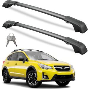 Wonderdriver 300lbs Lockable Roof Rack Cross Bars Compatible with 2013-2017 Subaru XV Crosstrek & 2012-2016 Impreza, Heavy Duty Aluminum Roof Rails Crossbars Cargo Canoe Black Rooftop Cargo.