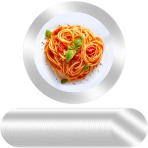 100 Pcs Silver Paper Placemats, 13 Inch Disposable Placemat Round Table Place Mats Decorative Paper for Birthday Party Wedding Banquet - Silver