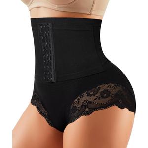 LANCS Tummy Control Shapewear Panties for Women High Waisted Compression Underwear Body Shaper Girdle Waist Trainer (Medium, Black)
