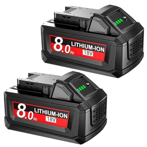 M18 Batteries Replacement for Milwaukee 8.0Ah 18v Max Battery 48-11-1880 Cordless Tool 2646-22CT,2643-21CT,2641-21CT,2646-21CT,2646-20 Lithium-Ion Battery Pack Home Outdoor Garage