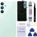 Rear Back Glass Replacement for Samsung Galaxy S24 FE 6.7 Inches with Reparing Toolkit and Manual (Mint)