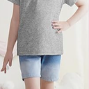 Girls Shirt Cotton T Shirt Kids Crew Neck Tops Summer Short Sleeve Tees for Girls 2-18 Years (9-10 Years, Light Grey)