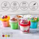 Crystalia 4 Pack 17 oz On The Go Yogurt Parfait Cups with Lids & Spoons - Breakfast Plastic Bowls with Topping -Cereal Oatmeal Salad or Fruit Container for Snack Box
