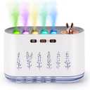 5 Nozzle Music Sync Humidifier Diffuser, RGB LED Light Show with 22 Colors & Voice Activated Mode, 700ml Cool Mist Aroma Essential Oil Diffuser for Home, Bedroom, Office, Yoga (White) (White)