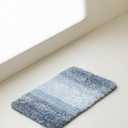 WENSHUO Bathroom Mat 24" x 16",Extra Soft,Absorbent Microfiber Bath Rugs,TPR Non-Slip Bath Carpet,Quick Dry Shaggy Bath Carpet, Suitable for Bathroom Floor, Tub, Shower,Blue