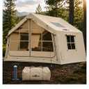 6-8 Person Inflatable Tent for Camping with Skylight & Stove Jack-125×96.5Waterproof Oxford fabric, PU3000mm, with manual pump, privacy curtain, Hot Tent,cabin style air tent,mesh ventilation
