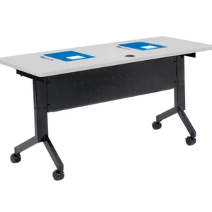 Interion Flip-Top Training Table, 60"L x 24"W, Gray