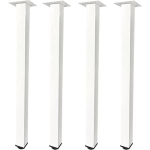 QLLY 28 inch Adjustable Metal Desk Legs, Square Office Table Furniture Leg, Table Leg, Set of 4 (White)
