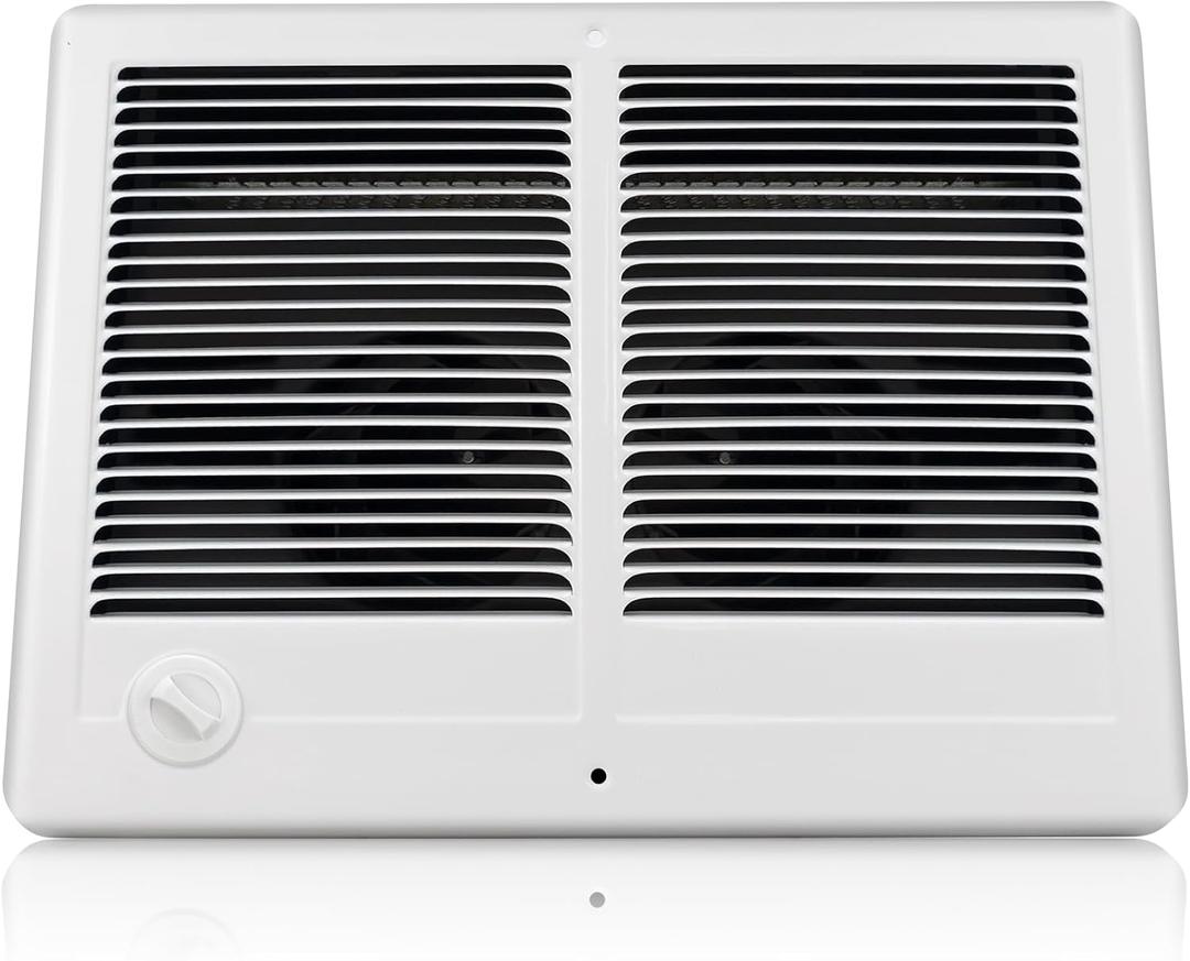 CSTC302TW Twin Electric Wall Heater - Wall Heater At 3000/2250 Watt And 240/208 Volt With White Grille 10236/7677 BTU Electric Wall Heaters Suitable For Kitchens, Front Rooms, Halls