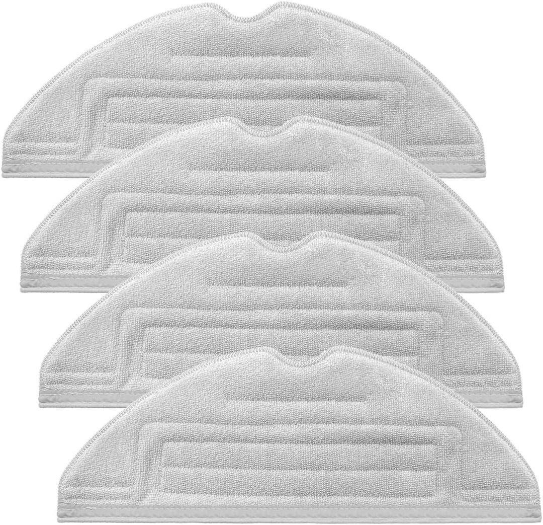 Home Times Vacuum Mop Replacement Pads For Roborock MaxV/ S7 MaxV Plus/ S7 MaxV Ultra/ S7/ S7+ Reusable Hard Floor Cloth Expert Wet Replacement Microfiber Soft Pad (4 Silver Ion Mop Pads)