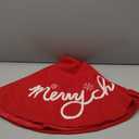 GMOEGEFT Christmas Tree Skirt 36 30 Inches Red Felt with Merry Christmas Tree Skirt Xmas Holiday Decorations (36 in)
