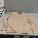 ZESICA Women's 2026 Spring Long Sleeve Crew Neck Solid Color Cable Knit Chunky Casual Oversized Pullover Sweater Tops (Medium, Oatmeal)