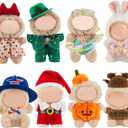 8 Sets Festival 17cm Doll Clothes Outfits All Seasons Holiday Dolls Costume Accessories for Valentine St. Patrick Summer Easter Party Favors Decoration Gifts