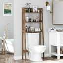 UTEX Over The Toilet Storage Shelf, 3-Tier Over Toilet Bathroom Organizer, Above Toilet Storage Rack (Wood Grain), 25.1"L x 10"W x 61.5"H