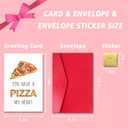 2 x LYMEQING Romantic Valentines Day Card for Him Her, Cute Valentines Day Gift Card for Wife Husband Boyfriend Girlfriend (You Have a Pizza My Heart) (#167)