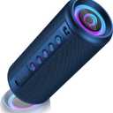 Portable Bluetooth Speaker, 2026 Bluetooth 5.4 Wireless Speaker with 20W HD Loud Stereo Sound, 20H Playtime, LED Lights, IP7, TWS Pairing, Built-in Mic, For Outdoor, Home, Beach, Party, Gift, Blue