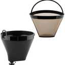 Anbige Replacement Parts Filter Basket and Gold Tone Permanent filter, Compatible with Cuisinart Coffee Maker DCC-1200