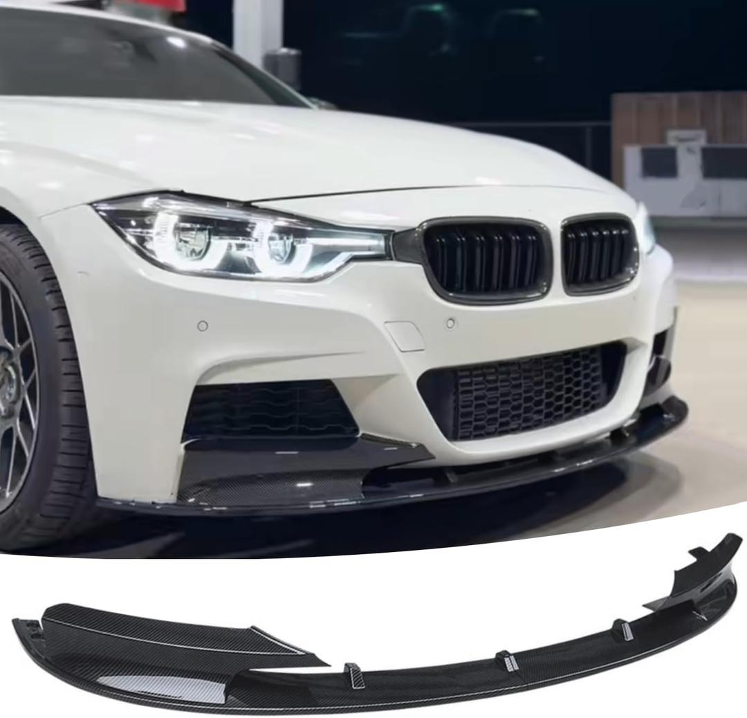 Front Bumper Lip Splitter Spoiler Fit for BMW F30 F31 M Sport 3 Series 2012-2018 328i/ 330i/ 335i/ 340i/ 330e Accessories Air Chin Body Kit (Carbon Fiber Style)