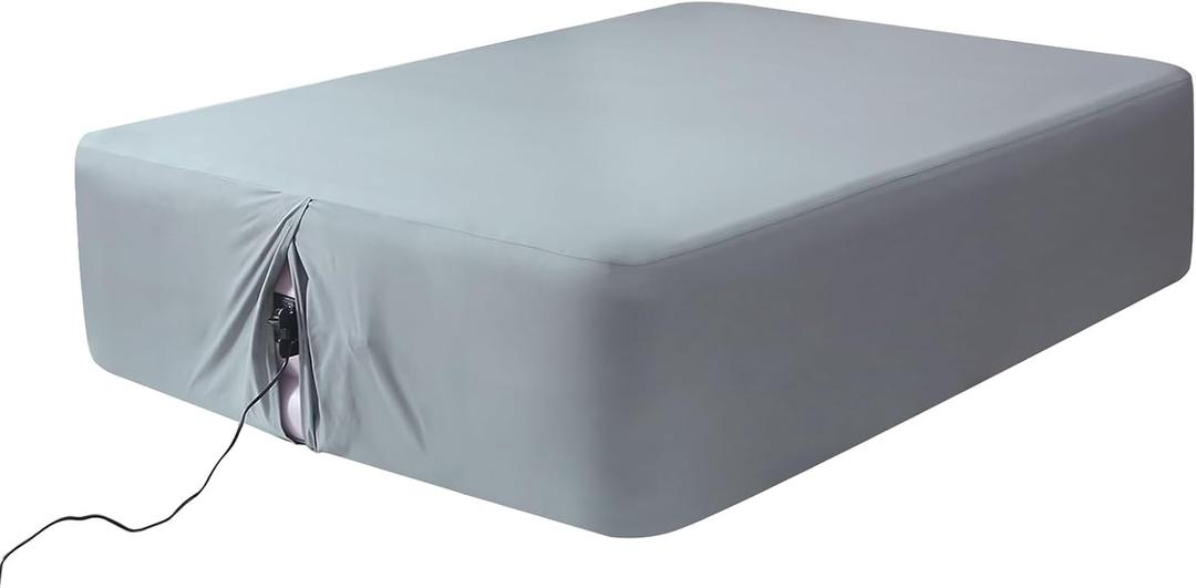 Twin Fitted Sheet for Air Mattress, with 18-24 Inch Extra Deep Pocket, Soft Breathable Air Bed Mattress Sheet Cover for Inflatable Bed, Grey