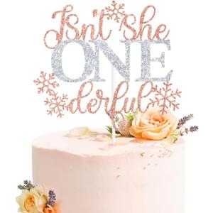 Isn't She Onederful Cake Topper, Winter Onederland, Miss Onederful Cake Decor, Frozen Snowflake Girls 1st Birthday Party Decorations