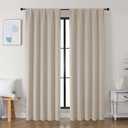 Simplebrand Ava Biscotti Beige Blackout Curtains for Bedroom 84 Inch Length 2 Panels Set, Solid Thermal Insulated Privacy Nursery Window Treatment Curtains Blackout Drapes, W50 x L84 Inch
