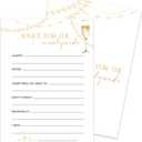 Champagne Bridal Shower Games Cards 30 Guests, Advice For The Newlyweds Wedding Advice Card Bridal Shower Games for Reception 30pcs - Rehearsal Engagement Party Activities /001