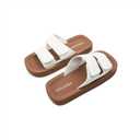 Volcom Women's Squared Platform Velcro Strap Slide Sandal (7, White)