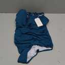 HEYTALALA Women's One Piece Swimsuit Tummy Control Bathing Suits Sexy Mesh Swim Suits Crisscross Back Modest 1 Piece Swimwear (Peacock Blue, XL)