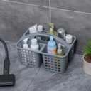 JiatuA Portable Shower Caddy Basket with Compartments Cleaning Supplies Organizer with Handle Plastic Storage Divided Tool Bin for Bathroom, Bedroom, Kitchen, College Dorm, Garden, Under Sink, Grey
