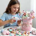 2026 Present Eternal Bloom Plush Bouquet Beginner DIY Art & Craft- Adorable Holiday Stuffed Animal Flower Arrangement, Birthday Gift Girlfriend, Wife, Bestie, Mom (Pink)