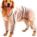Clear Dog Rain Coats, Waterproof Dog Raincoat, Rain Jacket Raincoat, Adjustable Reflective Lightweight Pet Rain Clothes, Dog Hooded Slicker Poncho for Small, Medium, Large Dogs(5XL)