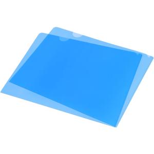 PATIKIL L Type Folders 12 Pack A4 Plastic File Project Pockets Clear Paper Document Jacket Sleeve for Office, Blue