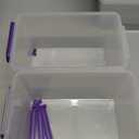 IRIS USA 5 Qt. Plastic Craft Storage Container Bins with Lids, 6 Pack, Small Art & Office Supply Organizer Tote, Sensory Bins & Boxes for Home & University, Stackable, Carry Handle, Clear