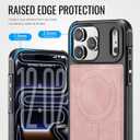 for iPhone 17 Pro Max Case Compatible with Magsafe, Strong Magnetic PU Leather Slim Protective Cover Phone Cases for iPhone 17 Pro Max 6.9" Rose Pink