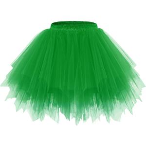 Bridesmay Women's Tutu Skirt 2025 50s Vintage Ballet Bubble Dance Skirts for Cosplay Party (Large, Green)