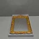 Sooyee Gold Decorative Tray,Bathroom Vanity Tray Decor, 15.3x9.8 Mirror Serving Tray with Handle for Dessert Table,Coffee Table,Vanity,Home Decor