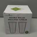 Freshmage 16oz Double Walled Insulated Tumblers (4 Pack), Tumbler Cups Keep Drinks Cold & Hot, Crystal Clear Reusable Plastic Cups, BPA-Free Plastic Drinking Glasses, Dishwasher Safe