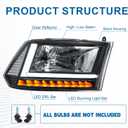 Headlights Assembly LED DRL for 2009-2018 Dodge Ram 1500-5500