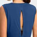 Soothfeel Womens Workout Tops for Women Sleeveless Tennis Yoga Shirts Lightweight Loose Athletic Running Tank Tops (Small, Blue)