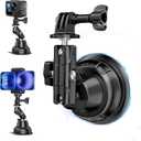 Suction Cup Mount for DJI Osmo Nano Action 6 5 Pro 4 360 for Insta360 Go Ultra for Gopro Hero 13 12 11 MAX 2 Metal Ball Head Quick Release Phone Car Holder Adapter Accessories