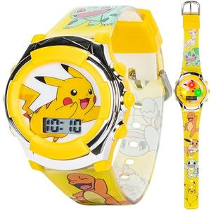 Pokémon Kids Digital Watch – Pikachu Flashing LCD Dial, Colorful Printed Strap, Easy-Read Display, Adjustable Fit – Fun Pokémon Timepiece for Boys & Girls