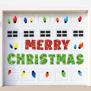 2 x Christmas Bulb Light Window Clings - Winter Car Refrigerator Decorations Stickers for Holiday Xmas Home Kitchen Living Room - Door Window Seasons Decals